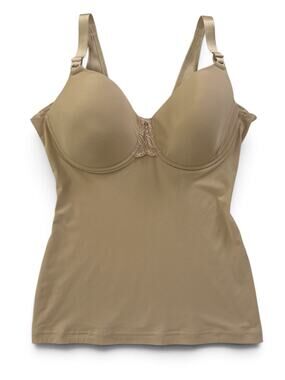 ShapEEZ Tankee Tank Top Shapewear Camisole XL C Cup Beige Underwire Bra